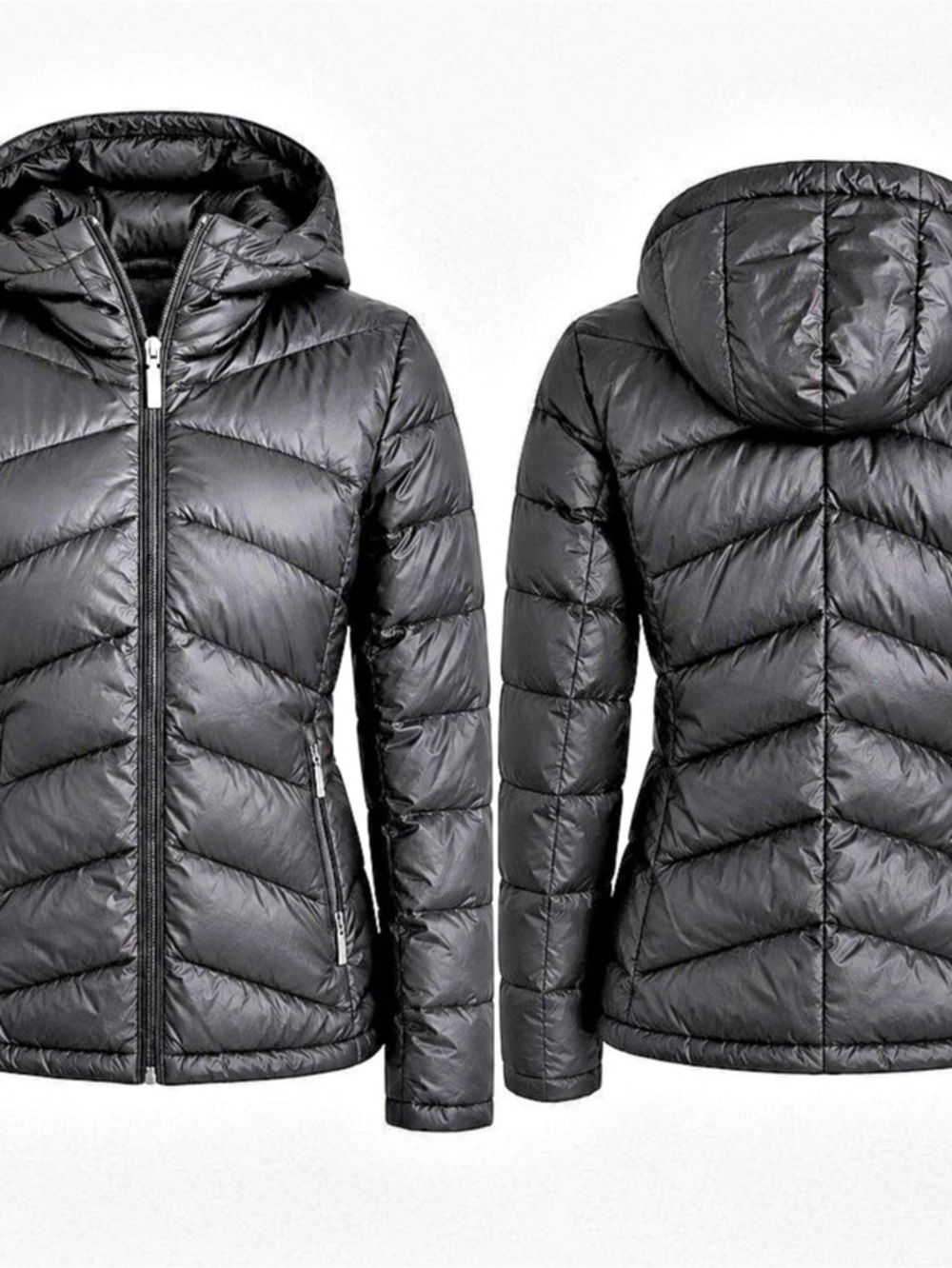 Calvin Klein Women's Black Hooded Puffer Jacket Like New